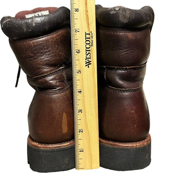 Chippewa Brown Leather Lace Up Vibram Sole Work Boot Shoes Mens Size 8 M Casual - Picture 10 of 16